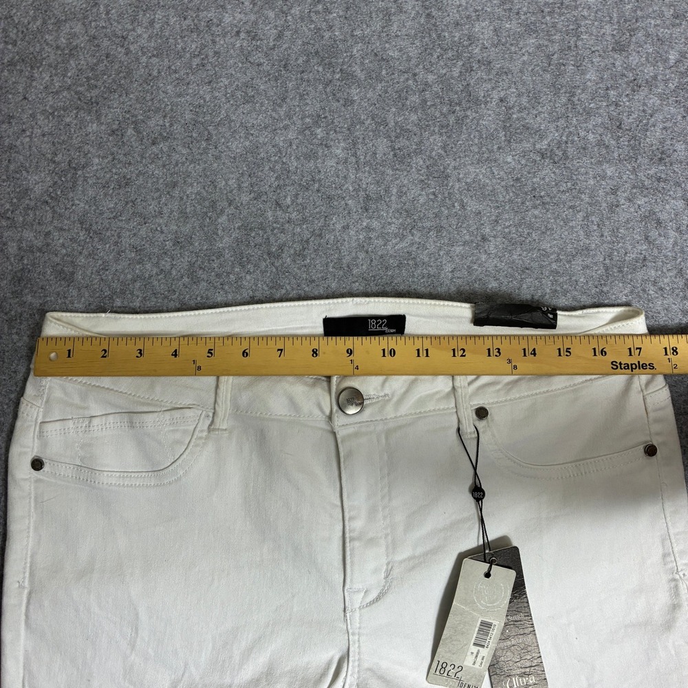 1822 Denim Womens 16 35x17 Capri Jean Shorts White Stretch NWT - Picture 5 of 8